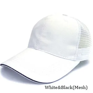 Longkeader, кепки s для женщин и мужчин, пустая бейсболка, шляпы с сеткой, унисекс, шляпа для взрослых, повседневная остроконечная шляпа, одноцветная, 10 шт./лот - Цвет: white with mesh