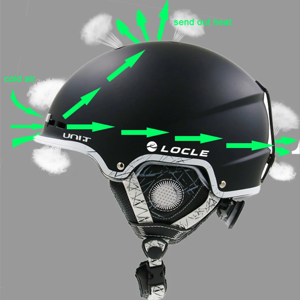 LOCLE Half-covered Skiing Helmet CE Certification Ski Helmet 8 Air Vents Snow Skiing Skateboard Snowboard Helmet 56-63cm