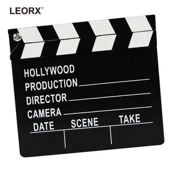 

Wooden Director's Clapper Board Film Movie Clapboard Slate Photo Props Kids Toy Black & White
