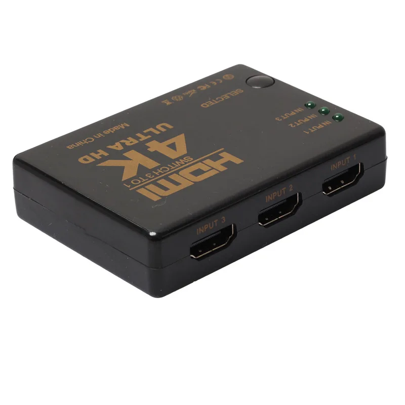 

1 PCS 3 Port 4K*2K HDMI Switch Switcher Ultra HD HDMI Splitter with IR Remote Control for DVD HDTV Xbox PS3 PS4 NS