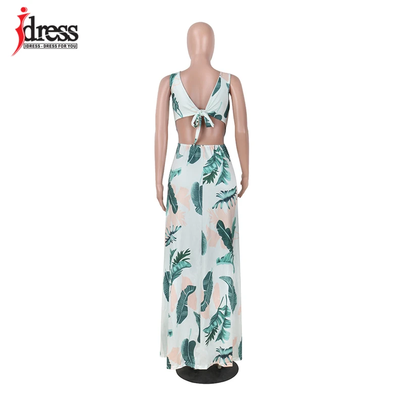 IDress 2017 Sexy Club Print Maxi Dress Sleeveless Deep V Neck Backless Sides Split Long Dress Women Summer Evening Party Dresses (10)