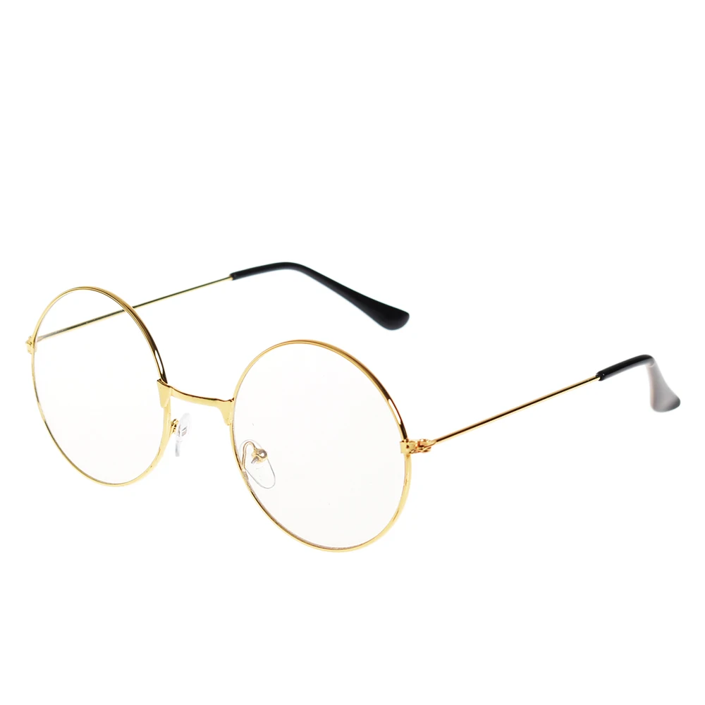 Модные винтажные Ретро очки с металлической оправой, прозрачные линзы, очки в духе гиков, большие круглые очки для глаз