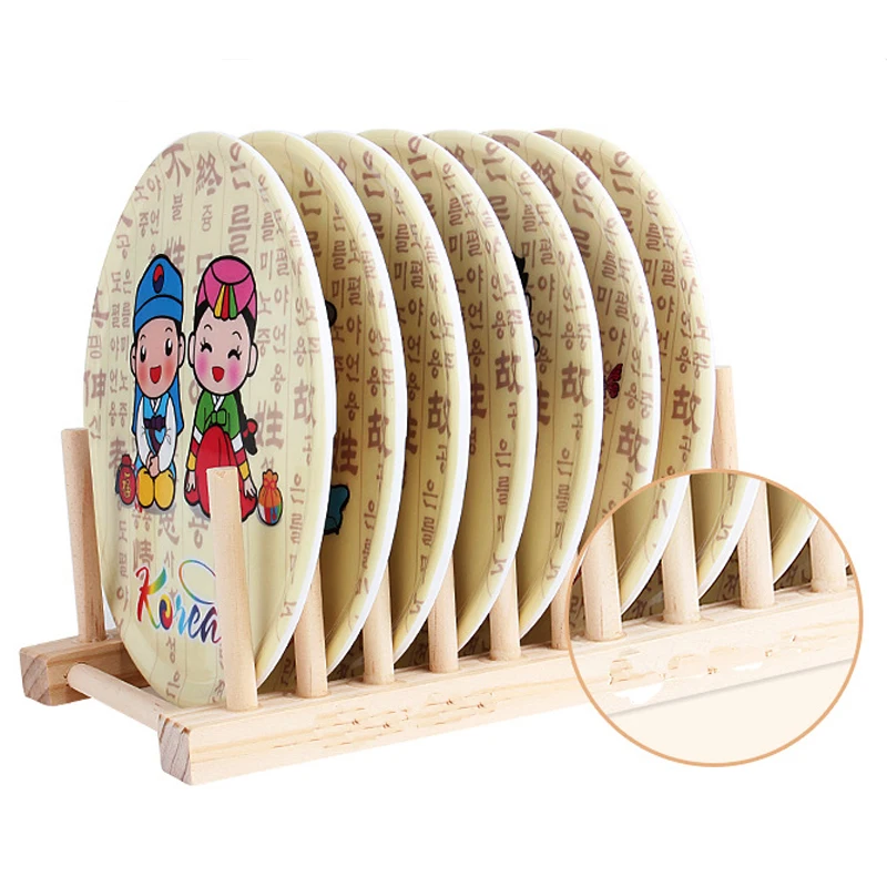 New Durable Healthy Wooden Folding Dish Drying Rack Pot ...