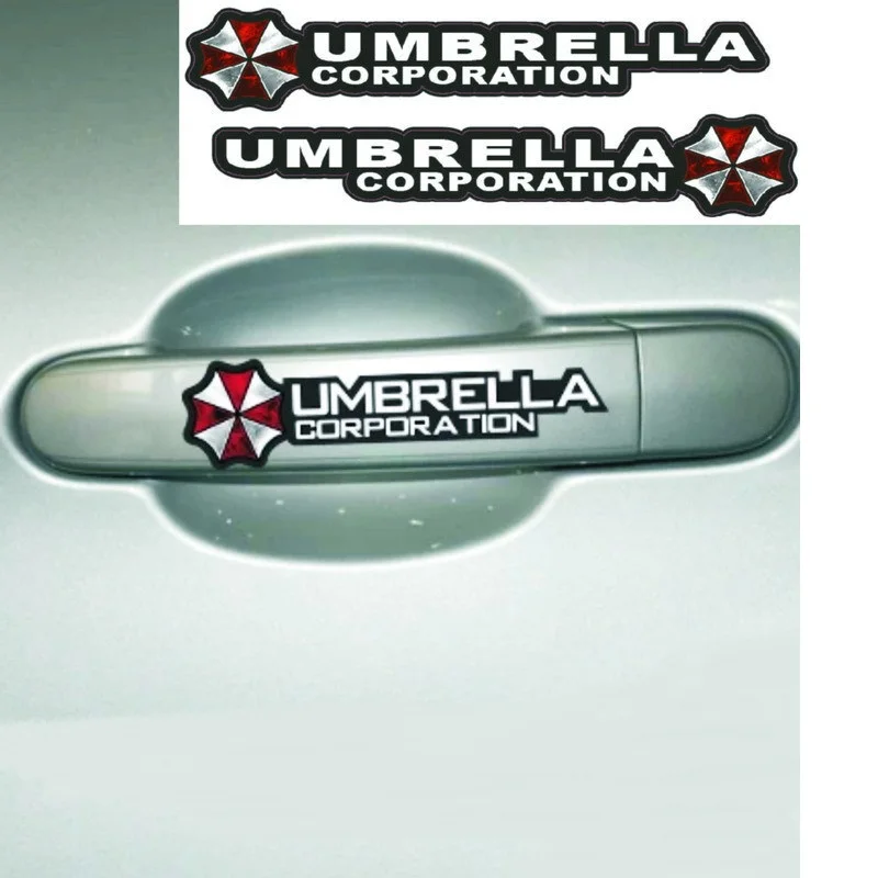 

4*Pcs/Set Corporation Umbrella Car Stickers Decal Cover Waterproof Reflective Car styling On Car Door Handerbar