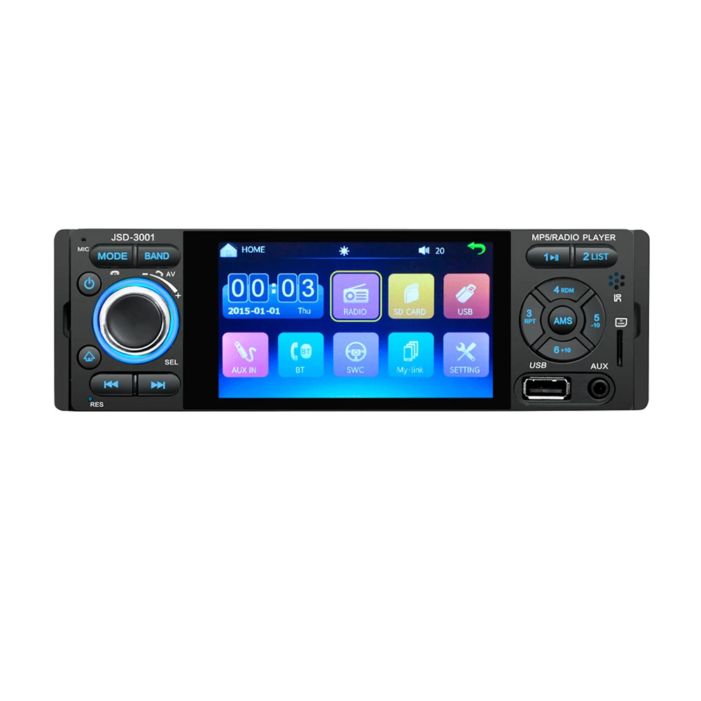 

4.1inch 1din Rear View Screen Bluetooth Car MP5 Player FM AUX HD Camera Rechargeable Mirror Link Remote Control Multimedia