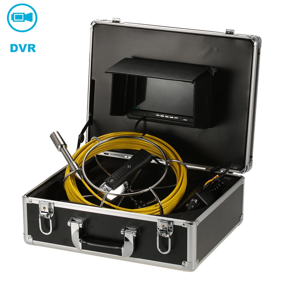 

23mm Industrial Pipeline Endoscope Kit 7 Inch Monitor 20m Cable Pipe Inspection Camera System With DVR Function