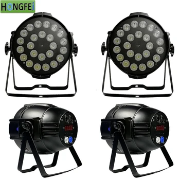 

4pcs/lot 24X12w led par light rgbw 4in1 led flat par light dmx512 aviation plug Professional stage equipment DJ light