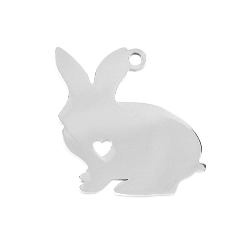 I love my Rabbit заяц подвеска с длинным ухом из нержавеющей стали сердцем щенка питомца
