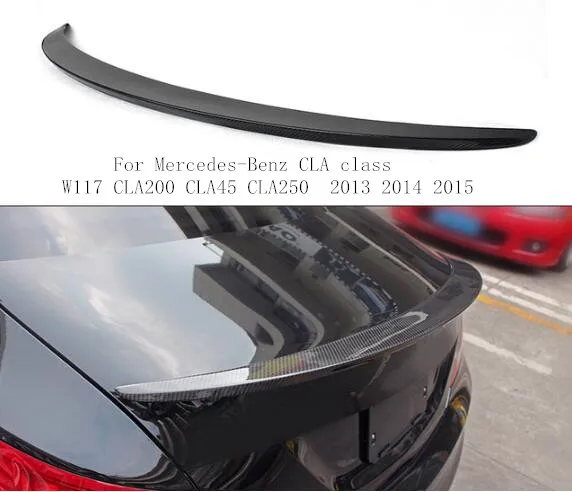 

Carbon Fiber Car Rear Trunk Lip Spoiler Wing Fit For Mercedes-Benz CLA class W117 CLA200 CLA45 CLA250 2013 2014 2015 BY EMS