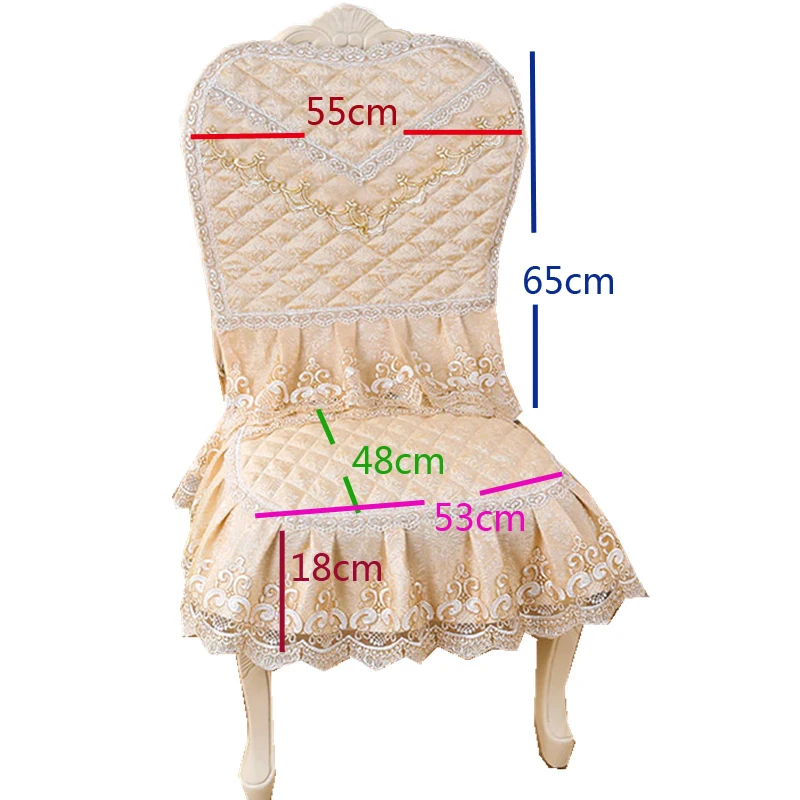 RUBIROME 1 комплект Наволочка на стул европейский стиль с кружевом декоративное сиденье домашний декор для свадебной вечеринки банкета столовой