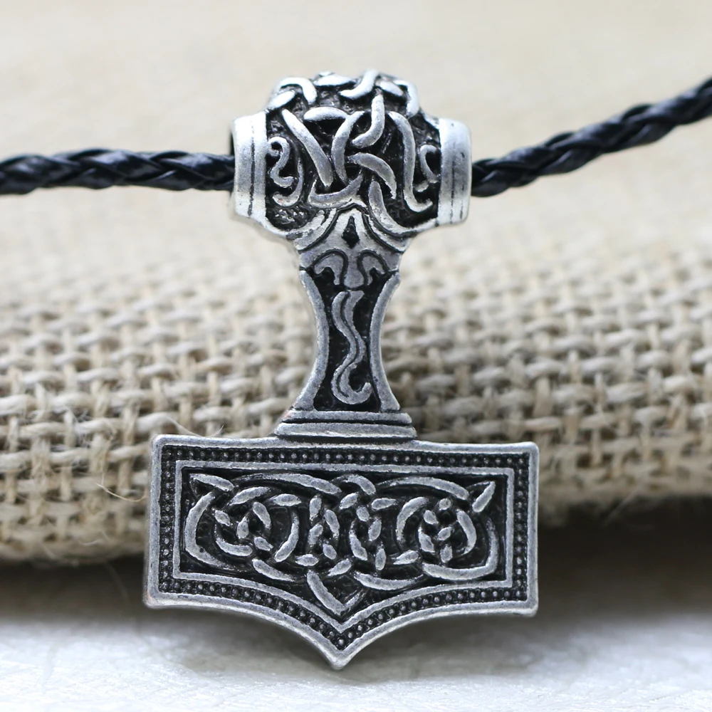 

LANGHONG 10pcs Norse Vikings Thor's Hammer Pendant Legendary Viking Amulet Pendant Nordic Talisman Pendant