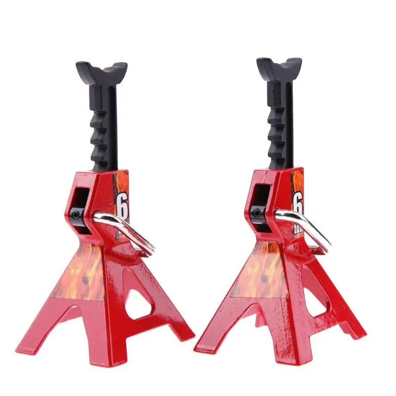

2pcs Simulation 6 Ton Metal Scale Adjustable Height Metal Jack Stands For Axial SCX10 TAMIYA CC01 D90 D110 TF2 RC Trucks