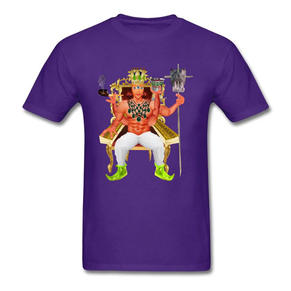 Popular Psychedelic Third Eye King T Shirts Round Collar Cotton Fabric Men's Tops Shirts Short Sleeve Summer Fall Clothing Shirt Psychedelic Third Eye King purple