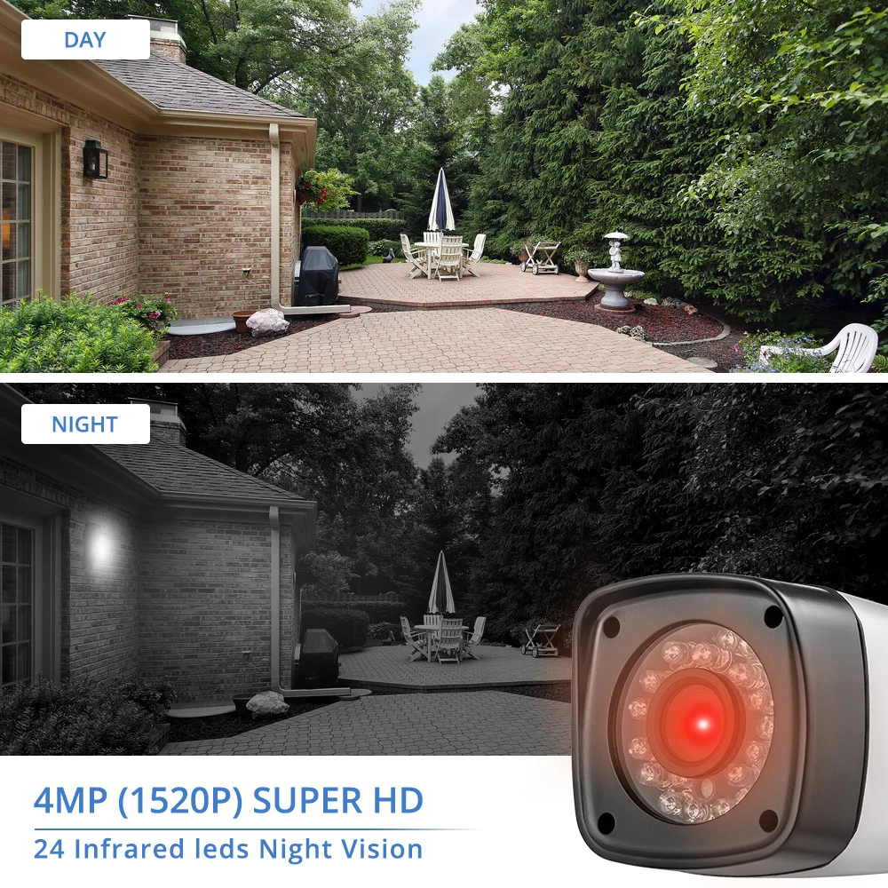 FUERS, 2688*1520 P, 4MP, AHD камера, CCTV, ИК фильтр, 24 ИК светодиодный, камера для помещений и улицы, IP65, водонепроницаемая, ночное видение, для безопасности, DVR