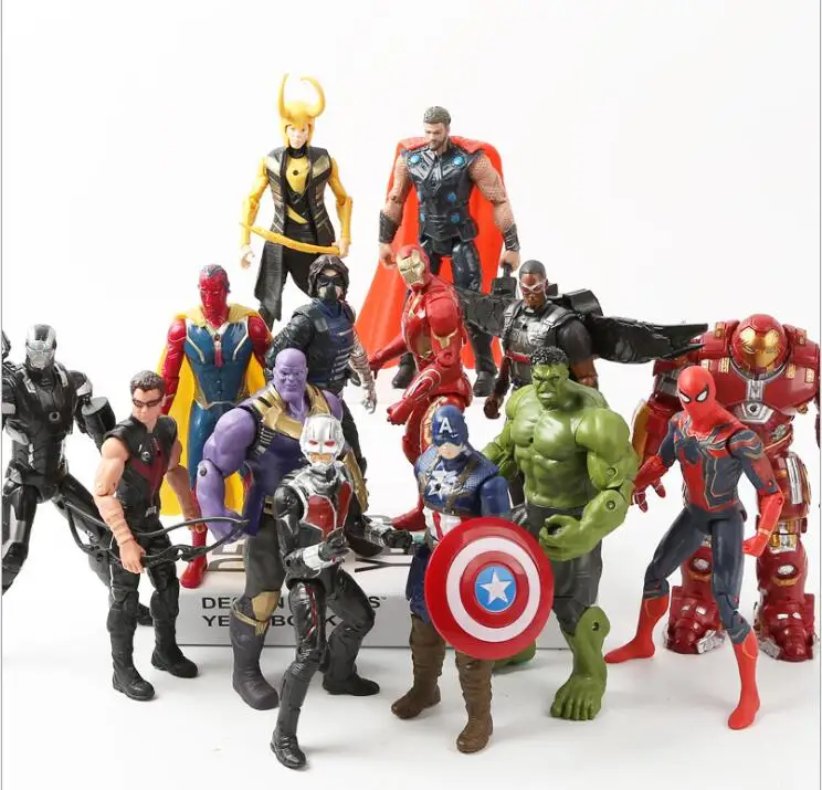 

Avengers 3 Infinity War PVC Figures Toys 1pcs/set Thanos Iron Man Captain America Vision Thor Loki Hulkbuster Spiderman