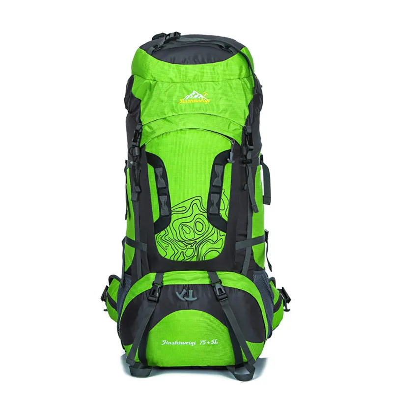 80L большая уличная водонепроницаемая сумка для кемпинга, альпинизма, катания на лыжах, пешего туризма, спортивный рюкзак для путешествий, горное снаряжение, горячая распродажа - Цвет: Green