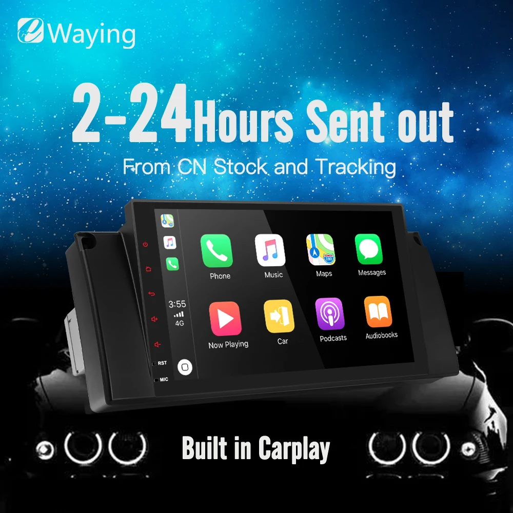 

Ewaying Quad-Core Android 7.1 2G+16G 2.5D IPS screen Built-in CarPlay For BMW E39 E53 Support GPS Navigation 4G FM Radio