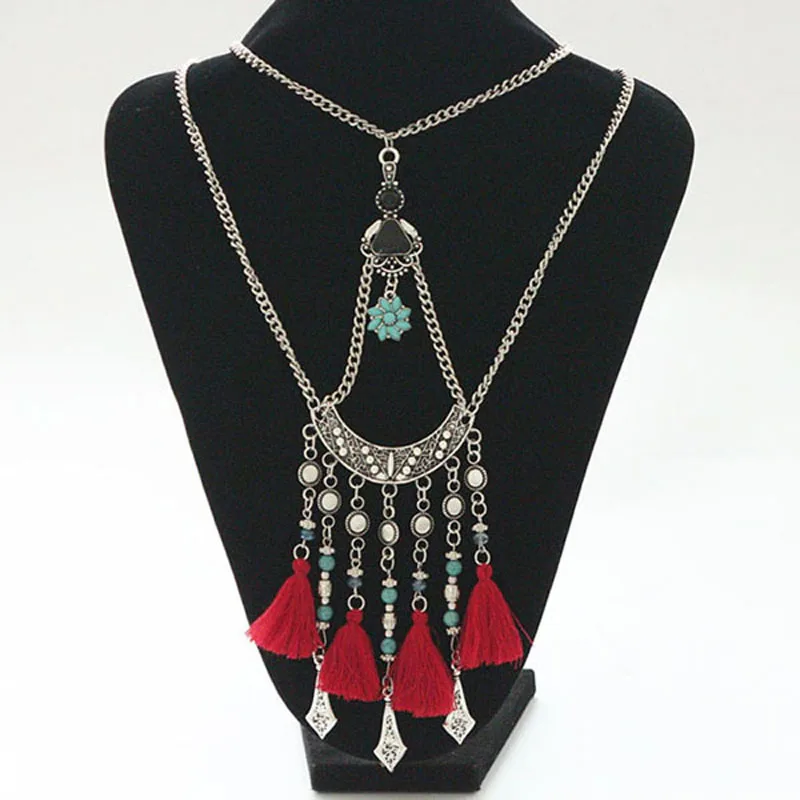 collares 2015 vintage jewelry maxi Boho Long colier Tassel layered statement Necklace big Turkish ethnic colar pendant for women | Украшения
