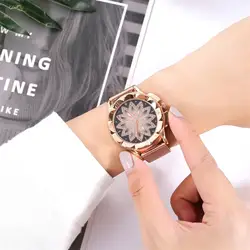 Vansvar новые модные часы для женщин нержавеющая сталь Montre Femme 2019 Luxe Пряжка Reloj Mujer Круглый наручные часы для женщин