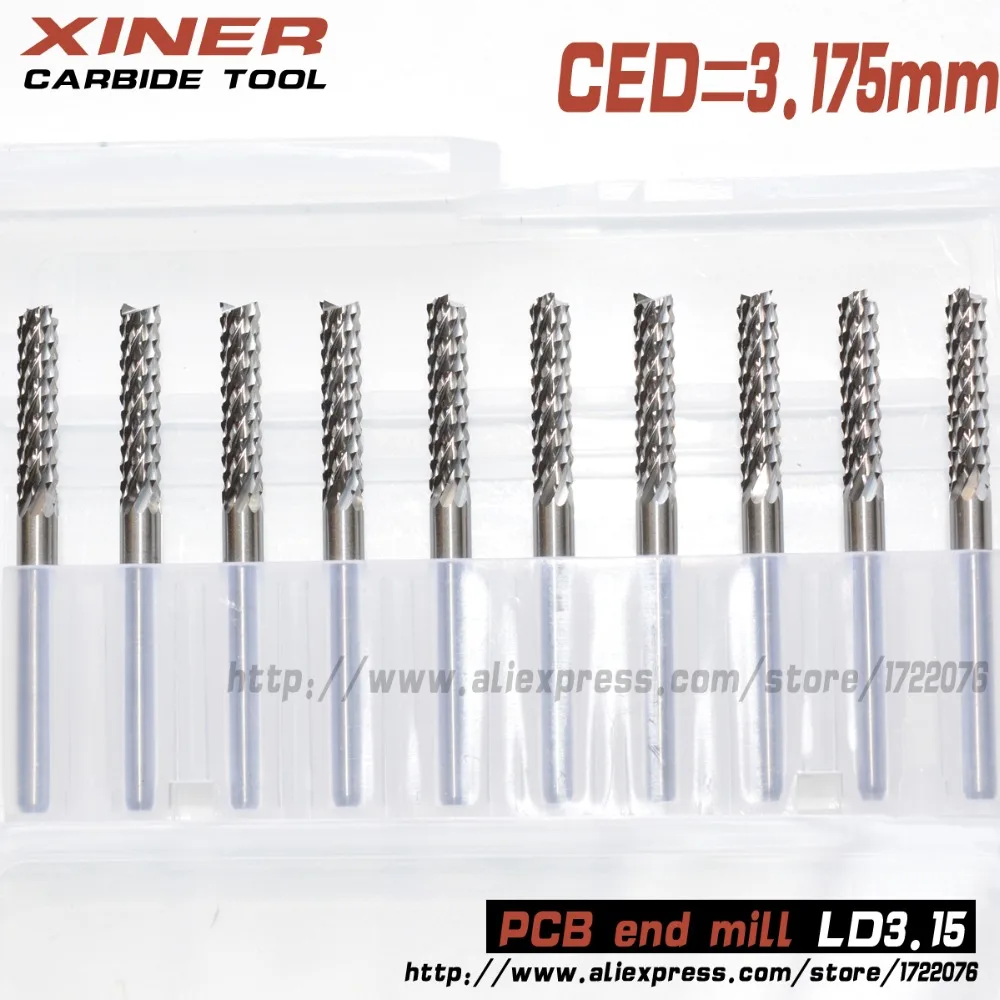 3.175*15mm,10pcs/lot, PCB corn milling cutter Freeshipping CNC machine insert bit,solid carbide