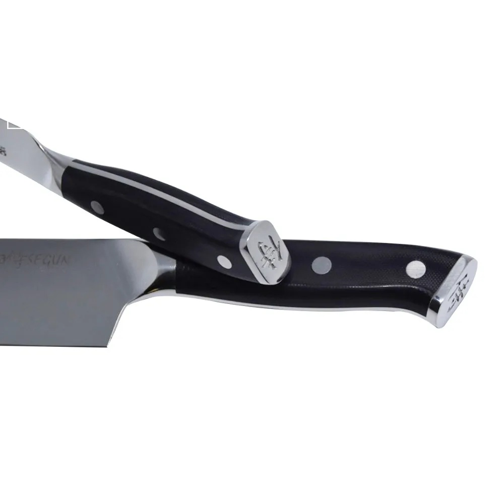 Utility Knife - 3 Layers AUS-10 Japanese High Carbon Stainless Steel Kitchen Knife - Ergonomic G10 Handle - 6'' (152mm) Utility Knife - 3 Layers AUS-10 Japanese High Carbon Stainless Steel Kitchen Knife - Ergonomic G10 Handle - 6'' (152mm)