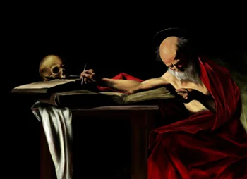 

Caravaggio St Jerome canvas oil painting art -48" Huge hand painted oil painting # accept custom Christ art