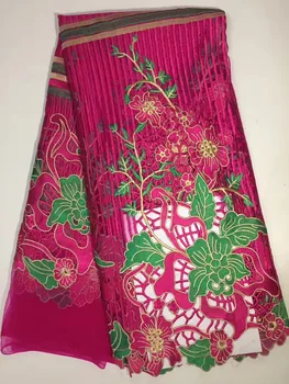 

2019 Latest African French Lace Fabric Dusty Pink High Quality Tulle Laces Fabrics With Stones For African Lace Dresses DF017