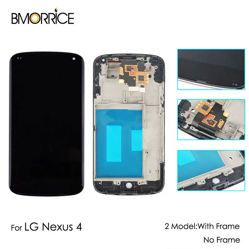 

Digitizer Assembly For LG Google Nexus 4 E960 E970 E973 E971 F180 LS970 LCD Display Screen Touch With/No Frame Original
