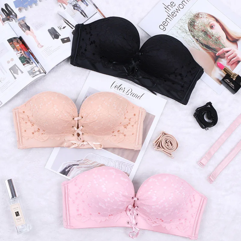 

Bras For Women New Constellation Flower Strapless Invisible Bra Sexy Gathered No Steel Ring Seamless Underwear Bra Seamless
