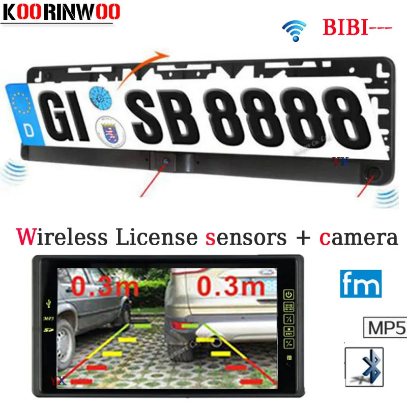 Wireless Car Parking Sensor 9inch car Monitor Bluetooth Mp5 FM License