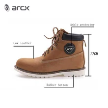 ARCX/мужские мотоциклетные ботинки из коровьей кожи; рыцарские Полусапоги; Повседневная замшевая обувь для отдыха; EU42-45 для мотокросса