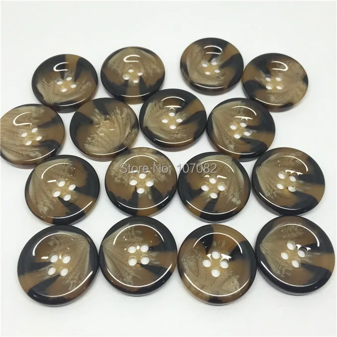 

50pcs 22mm Brown 4 Holes Resin Buttons Windcheater Overcoat Suit Button Sewing Garment Accessories Scrapbooking