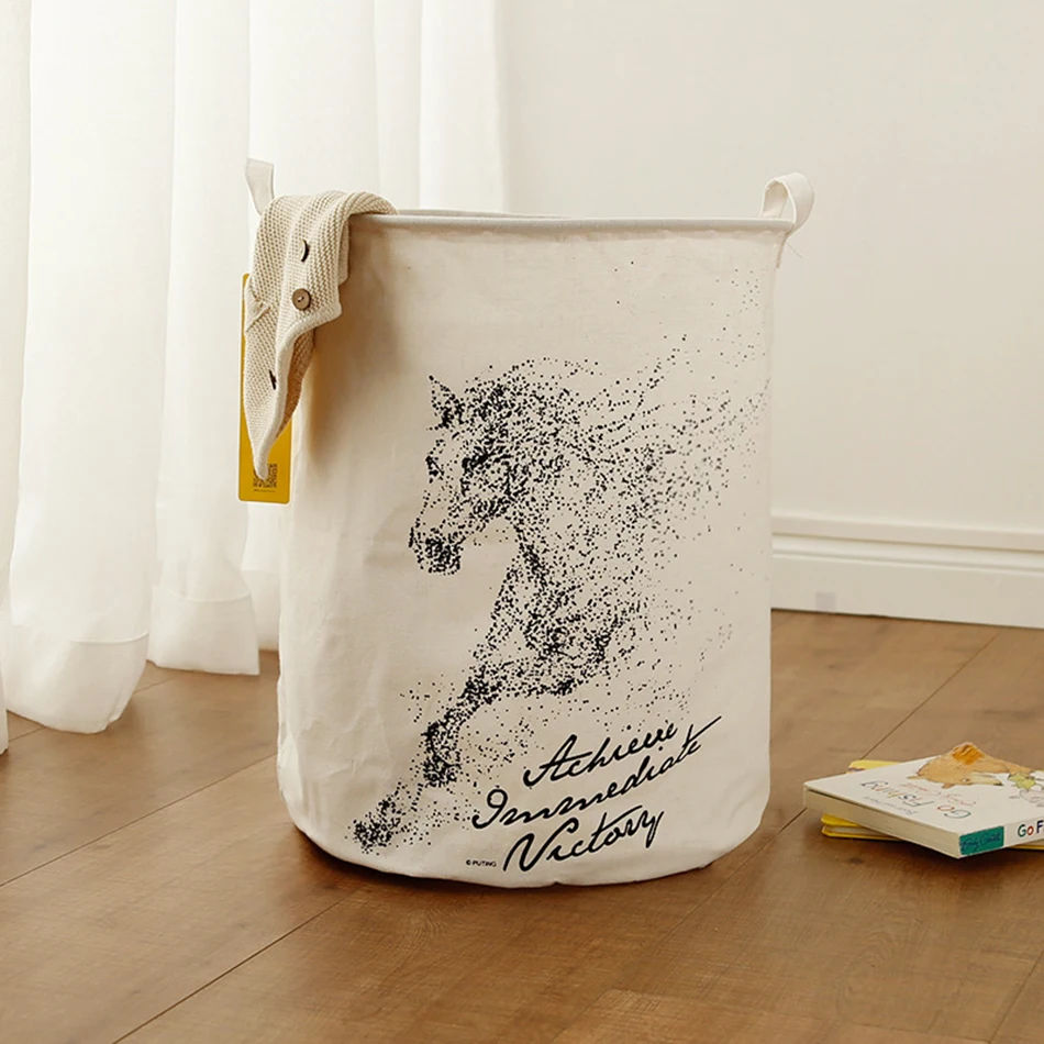 011 MICCK Creative Design Storage Baskets Simple Style Linen Waterproof Folding Storage Bag  Kids Toy Clothes Organizer Basket