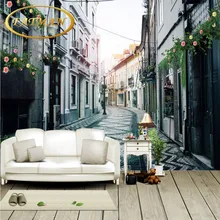 Foto personalizada Rua Estilo Europeu de papel de parede TV pintura de Parede do banheiro saguão sala quarto papel de parede mural 3D estéreo
