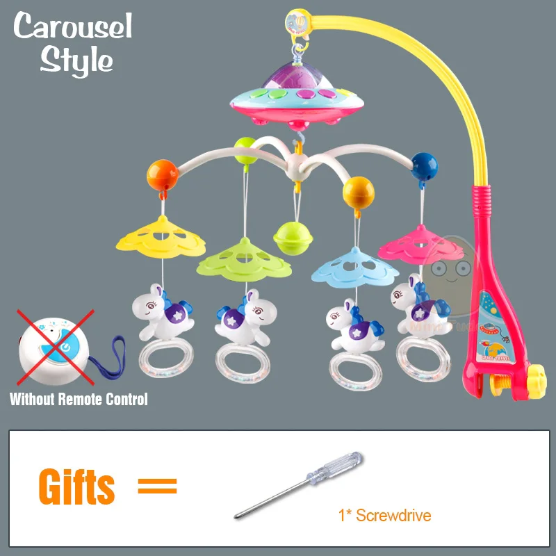 Детские игрушки 0-12 месяцев Детские кроватки мобильный музыкальный ящик для детей мобильный кронштейн кровать колокольчик с погремушками подвижная игрушка - Цвет: Horse-NO Controller