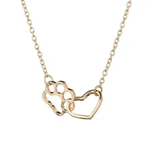 Полая подвеска в виде лапы для домашних животных с милыми животными, собаками, кошками, сердечками для женщин, девушек, свадебные ювелирные изделия, ожерелье