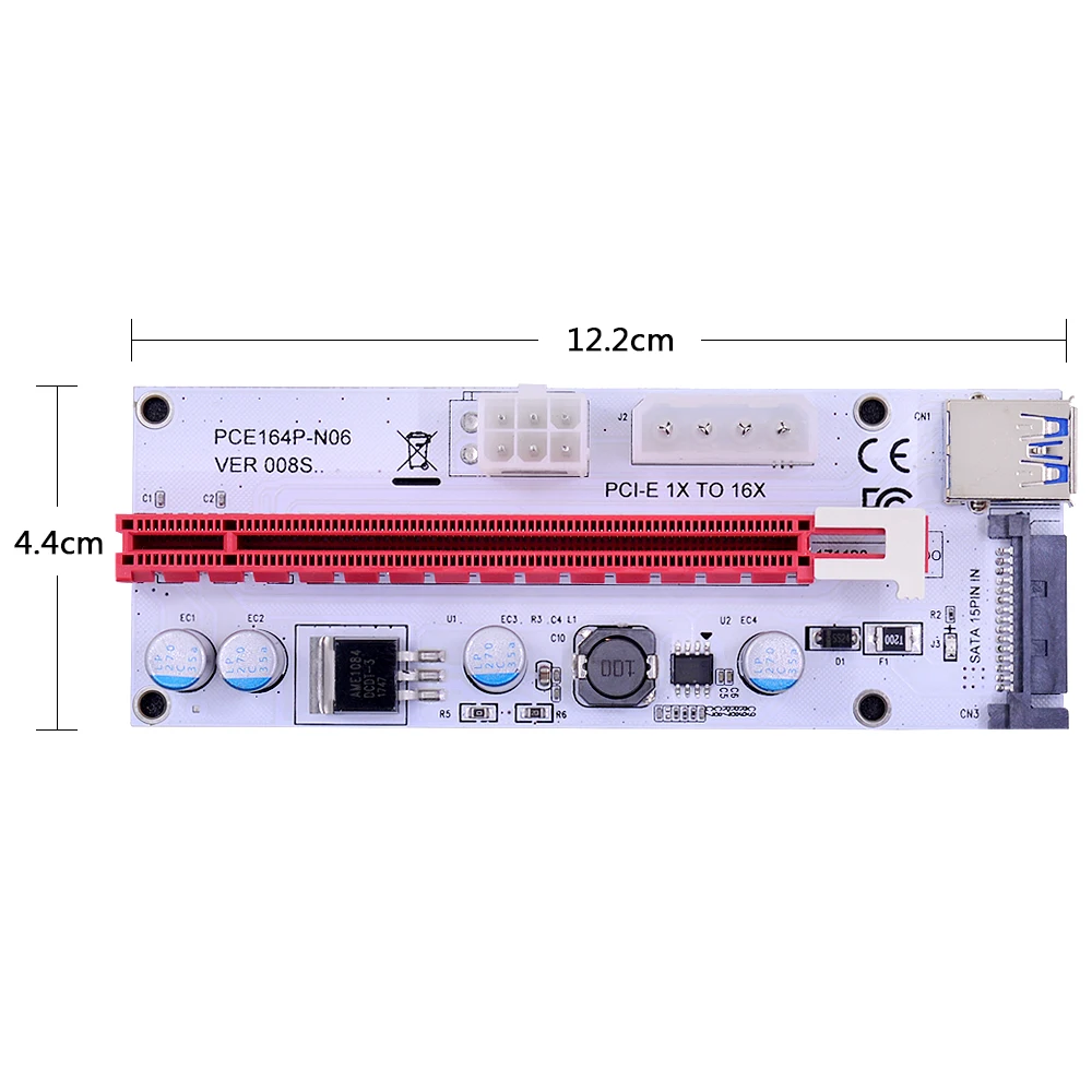 CHIPAL 60 см VER008S NGFF M.2 M ключ к PCI E 16X карта расширения PCIE удлинитель с SATA 6Pin 4Pin питание