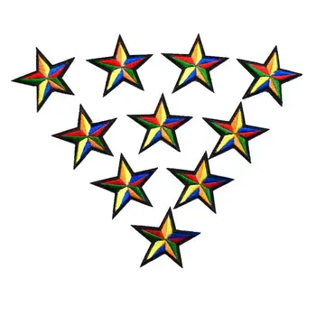 

10PCS Rainbow Stars Embroidered Sew Iron On Patches Badges Embroidery For Bag Jeans Hat T Shirt DIY Appliques Craft Decoration