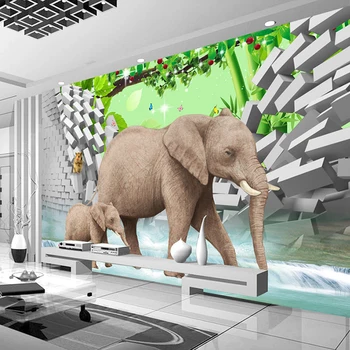 

Custom Photo Wallpaper 3D Stereo Elephant Large Mural Bedroom Living Room TV Background Wallpaper Home Decor Papel De Parede 3D