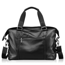 Вместительная мужская сумка для компьютера из натуральной кожи, многофункциональная деловая дорожная сумка высокого качества, одноцветная Повседневная сумка
