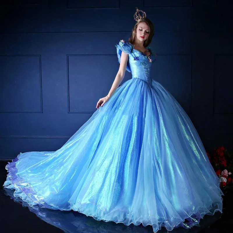 2015 Cinderella Quinceanera Dresses Organza V Neck Vintage Ball Gown ...