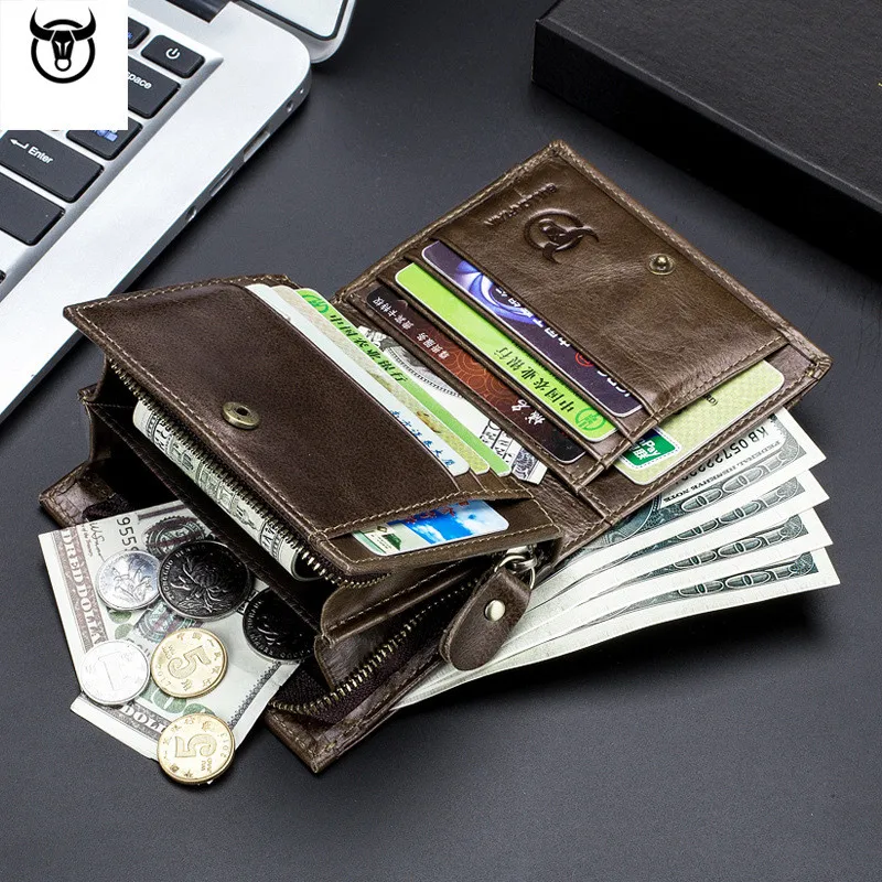  men Wallet Genuine Leather Men's Purse Design male Wallets With Zipper Coin Pocket Card Holder Luxu