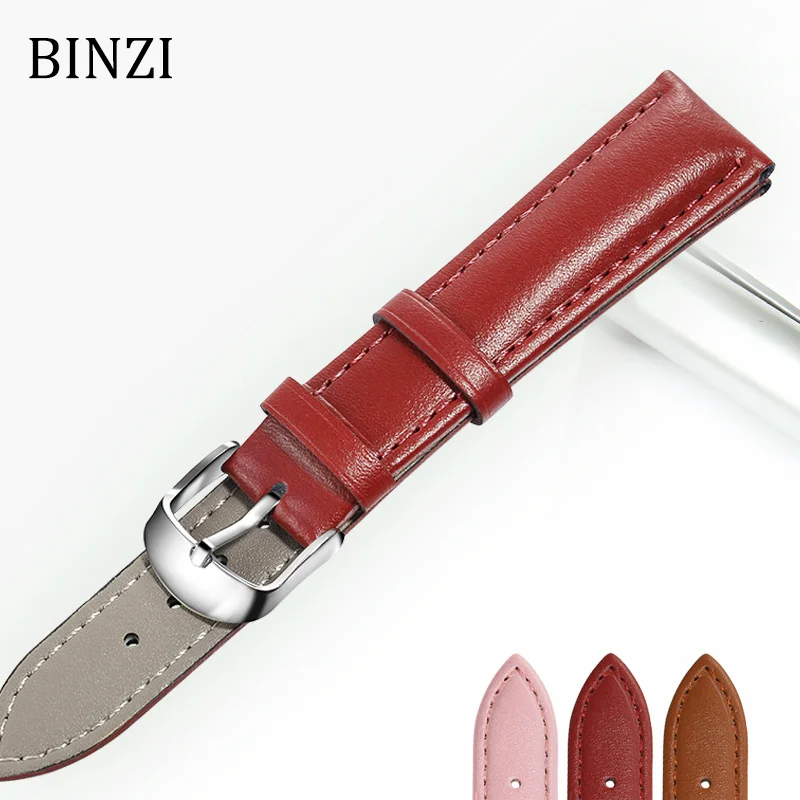 Genuine Leather Watchband Men Women Watch Band 22mm 18mm 20mm 16mm 14mm 12mm Wrist Watches Strap 5