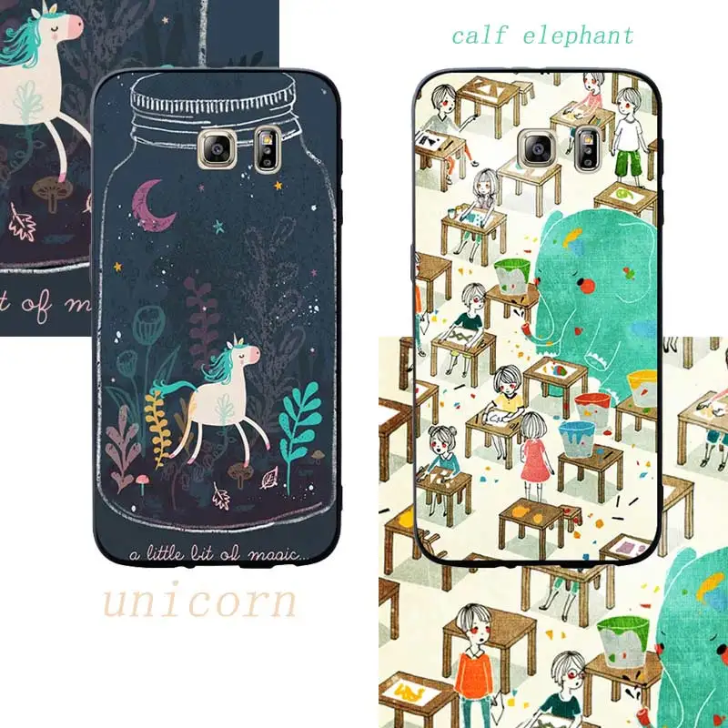 

Cartoon unicorn Phone Cases Cover For Samsung Galaxy S10 e S9 S8 S7 S6 Edge Plus Soft case