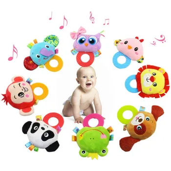 

Newborn Rattles Toy Hand Bell Toddler Infant Rings Interactive Cute Cartoon Animal Plush Toys Baby Early Education Gift hot
