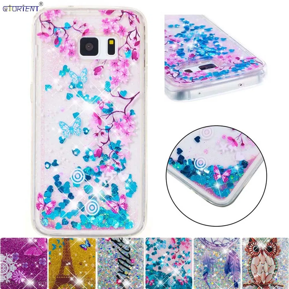 Блестящий чехол для Samsung Galaxy S5 милый блестящий бампер с жидкостью и зыбучим