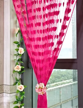 

Heart curtain 200*100cm/300*300cm door window tassel curtain valance room divider wedding home decoration