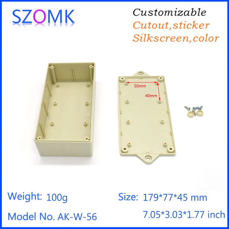 one piece szomk plastic Electric DIY project box junction box portable instrument Enclosure for PCB power