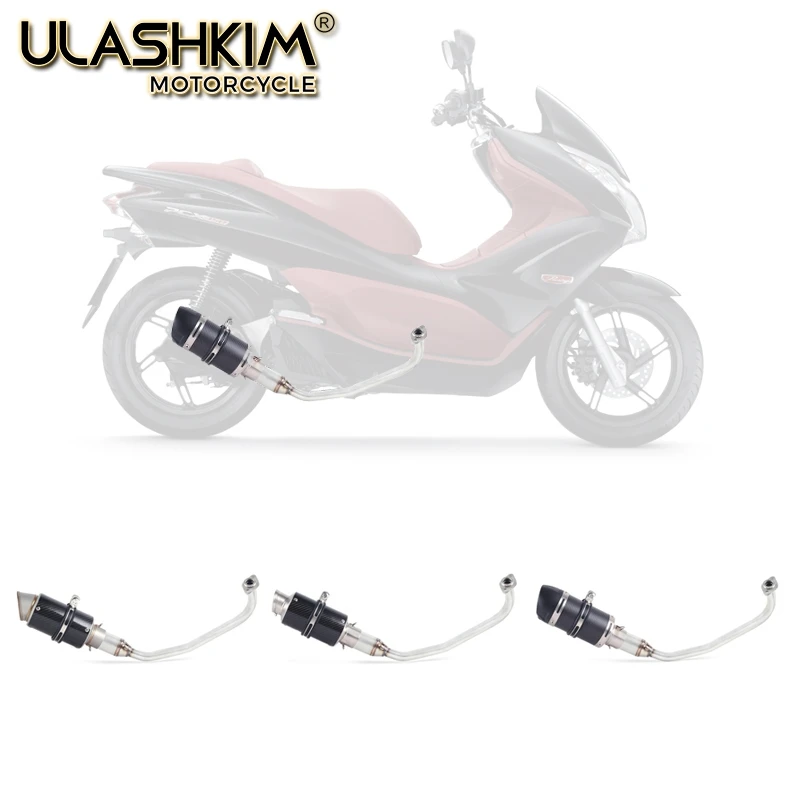 PCX 125 de 150 de Scooter de motocicleta silenciador de Escape completo del sistema medio tubo de deslizamiento en escapar encaja para HONDA PCX125 PCX150
