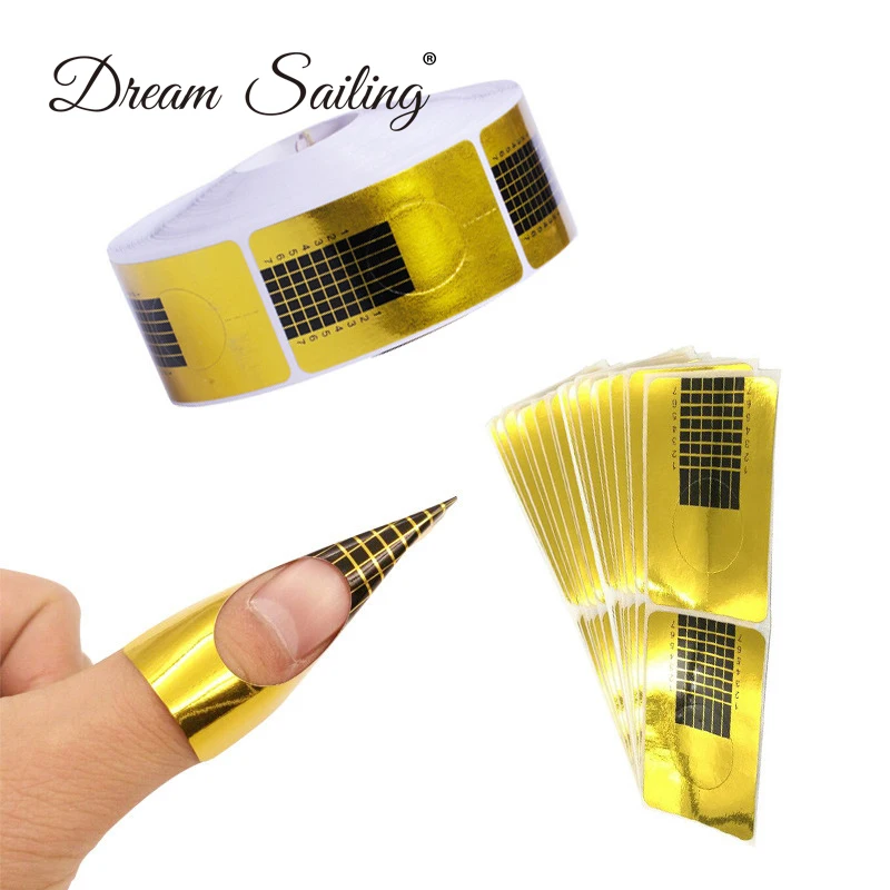 

100 pcs Professional French Nail Form Tips Nail Art Form Acrylic Tip Gel Nails Sticker Extension Curl Form For Nail Polish Guide